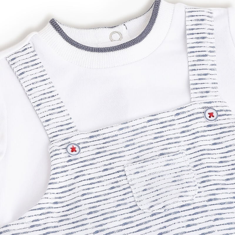 Boys White Printed Short Sleeve Rompers image number 2